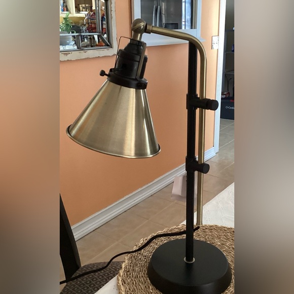 Threshold Brass and Black Adjustable Table Lamp - Picture 2 of 8